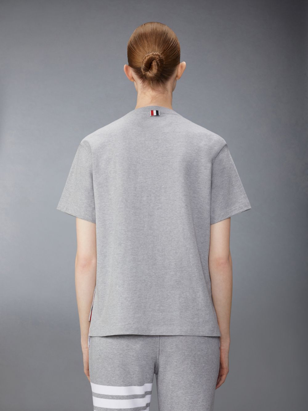 Women Thom Browne Midweight Jersey Boxy Short Sleeve Pocket T Shirts Grey | HZK98O99211