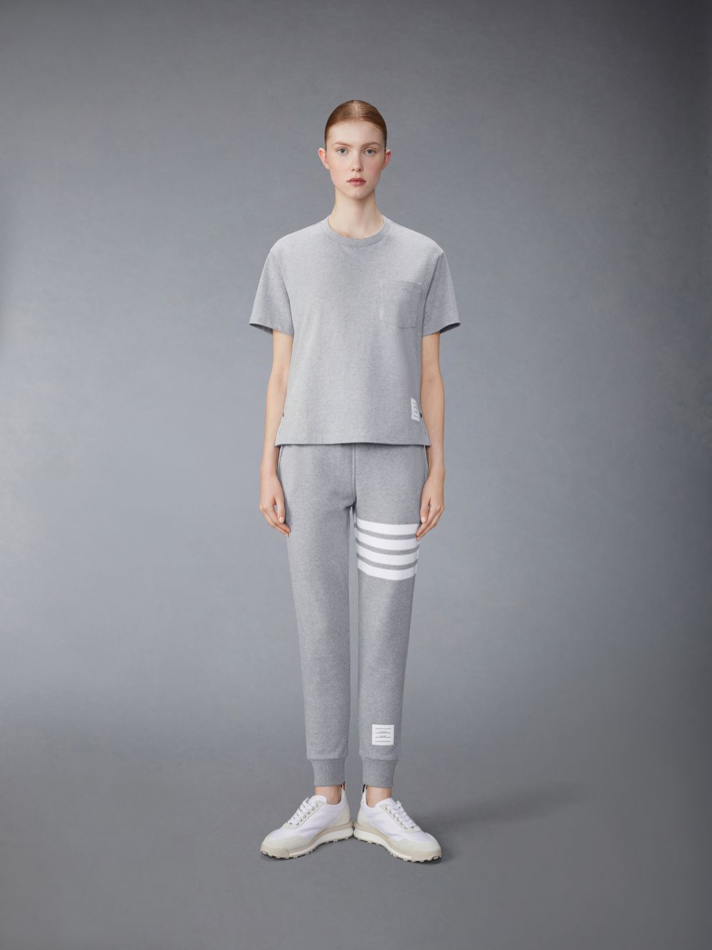 Women Thom Browne Midweight Jersey Boxy Short Sleeve Pocket T Shirts Grey | HZK98O99211