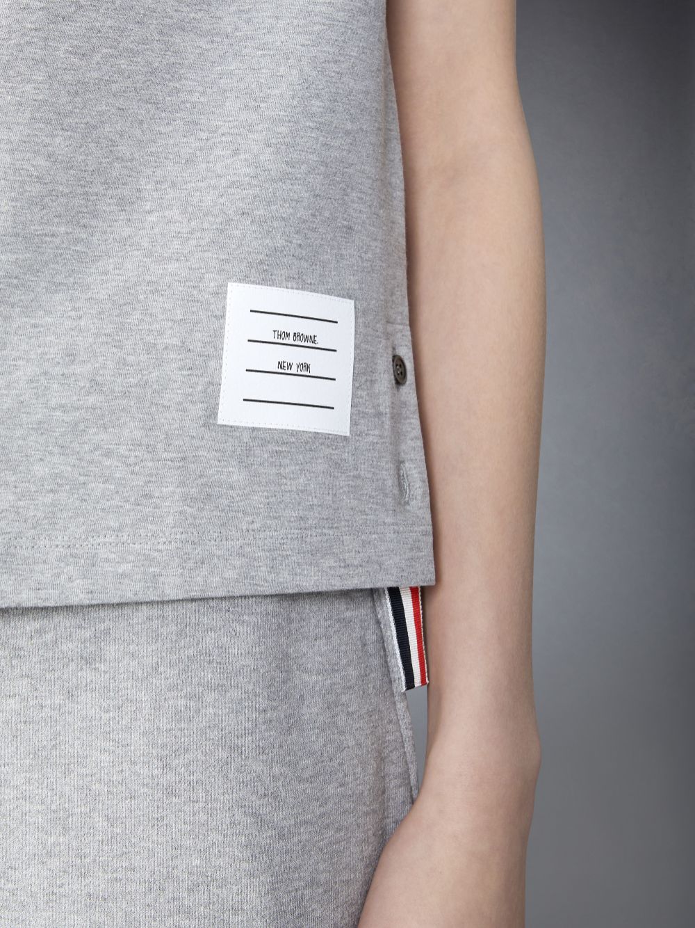 Women Thom Browne Midweight Jersey Boxy Short Sleeve Pocket T Shirts Grey | HZK98O99211