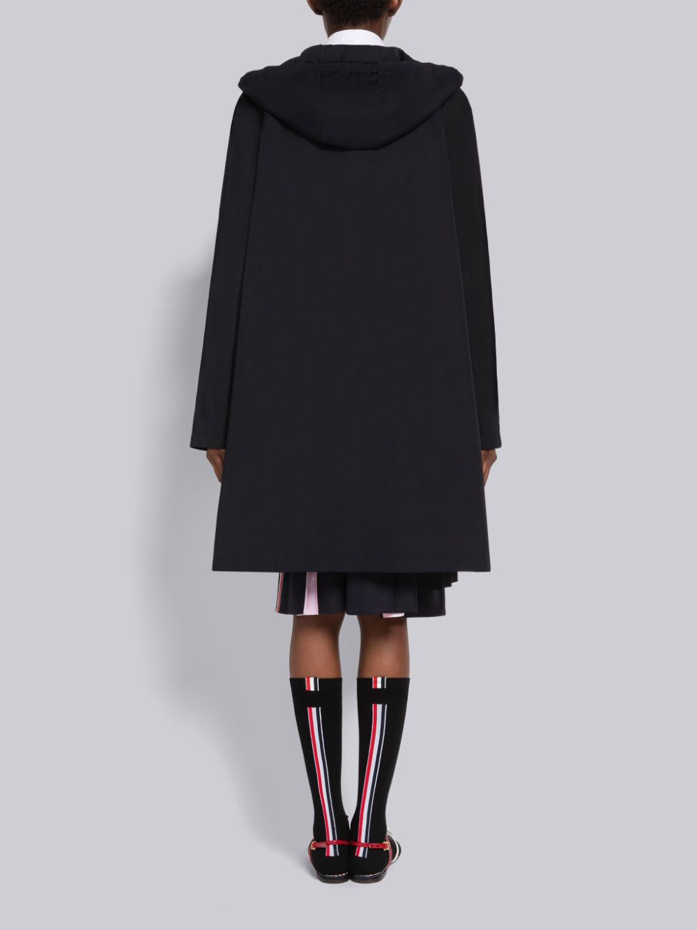 Women Thom Browne Nylon Tech Hooded Parka Blue | WKW01G73094