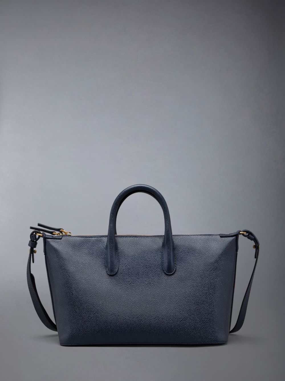 Women Thom Browne Pebble Grain 4-Bar Small Duffle Bags Blue | LHP83M03404