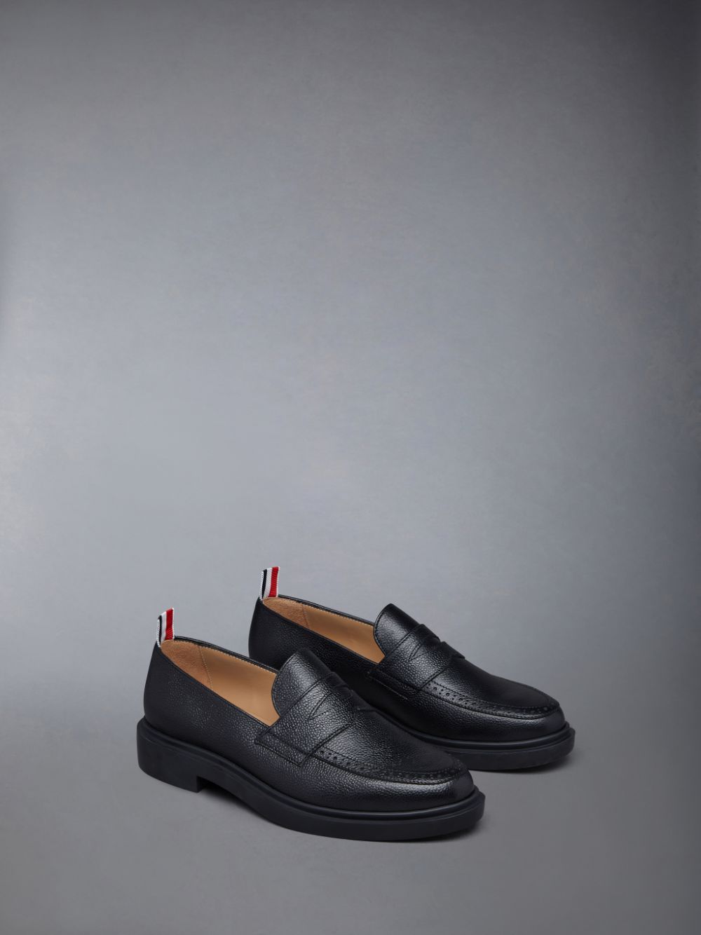 Women Thom Browne Pebble Grain Penny Loafers Black | MVO28X53562