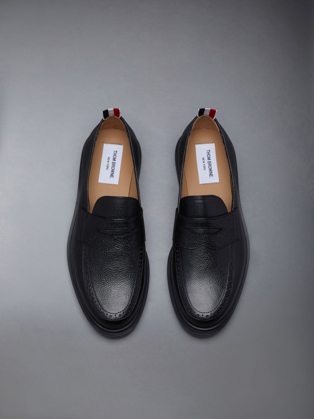 Women Thom Browne Pebble Grain Penny Loafers Black | MVO28X53562