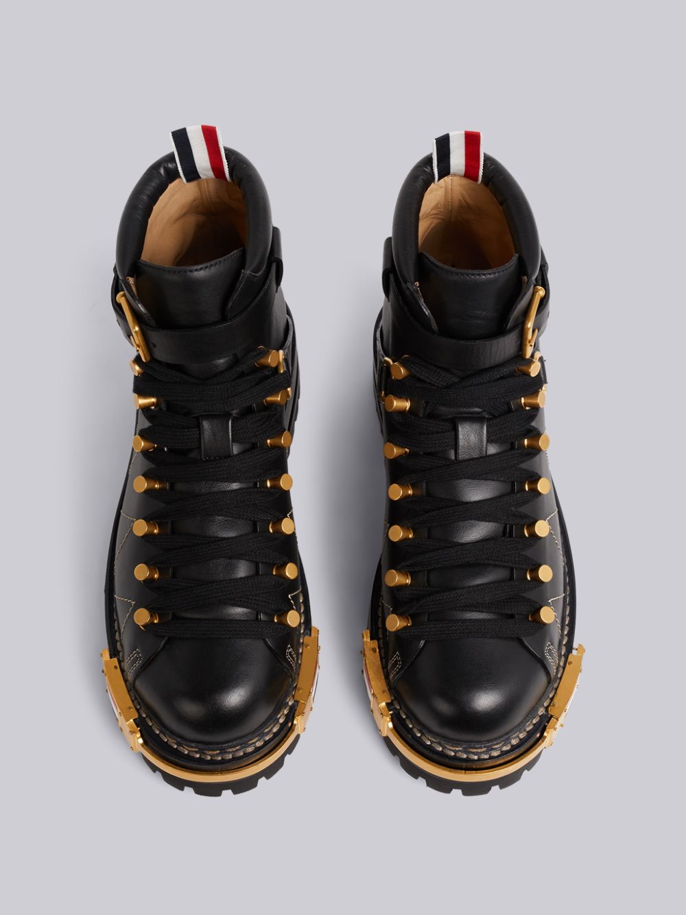 Women Thom Browne RWB-detail Vitello hiking Boots Black | UPN78J18678