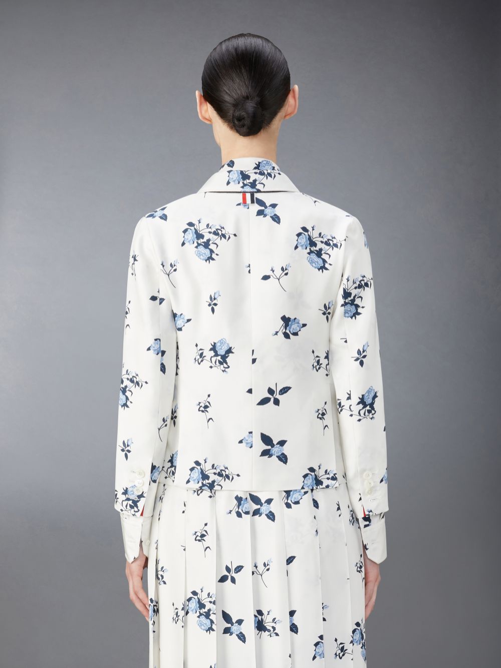 Women Thom Browne Silk Floral Slim Fit Sport Coats White | OKP24Q46989
