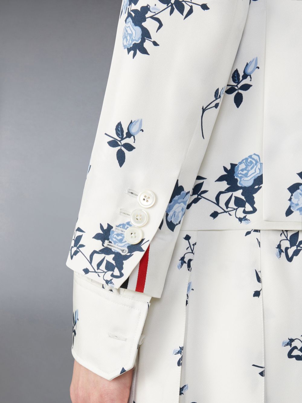 Women Thom Browne Silk Floral Slim Fit Sport Coats White | OKP24Q46989