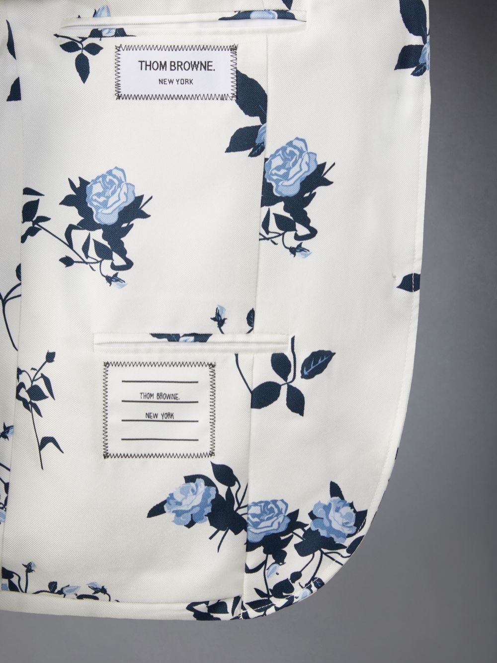 Women Thom Browne Silk Floral Slim Fit Sport Coats White | OKP24Q46989