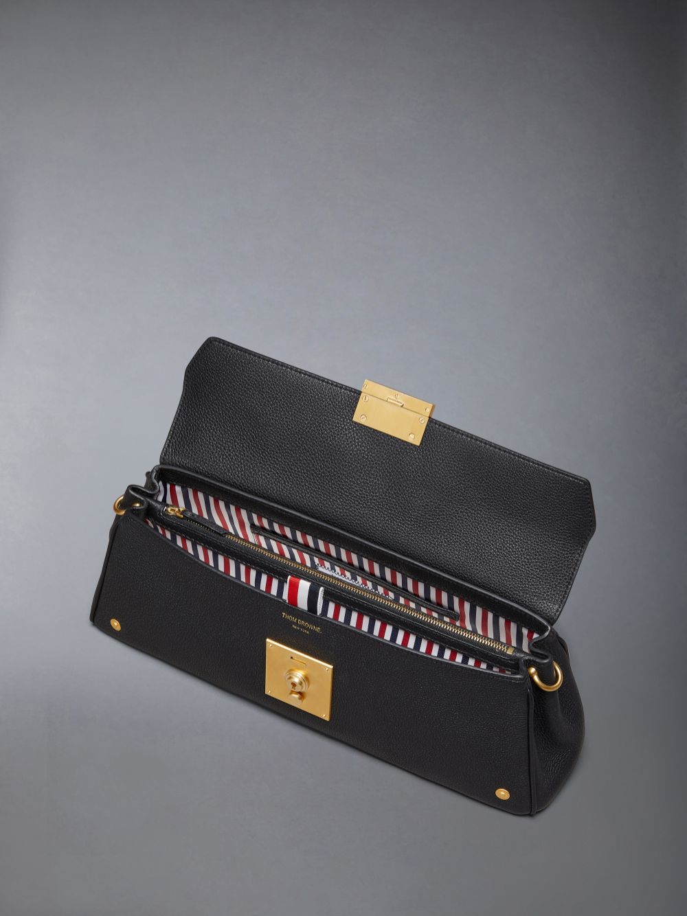 Women Thom Browne Soft Pebble Grain Mrs.uette Clutch Bags Black | KNB24N00880