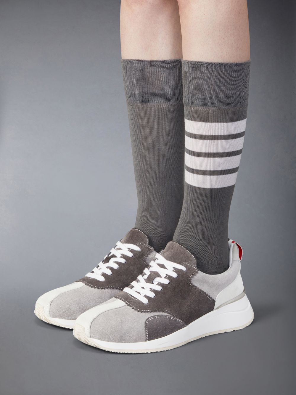 Women Thom Browne Suede Sprinter Sneakers Grey | YPT74H67145