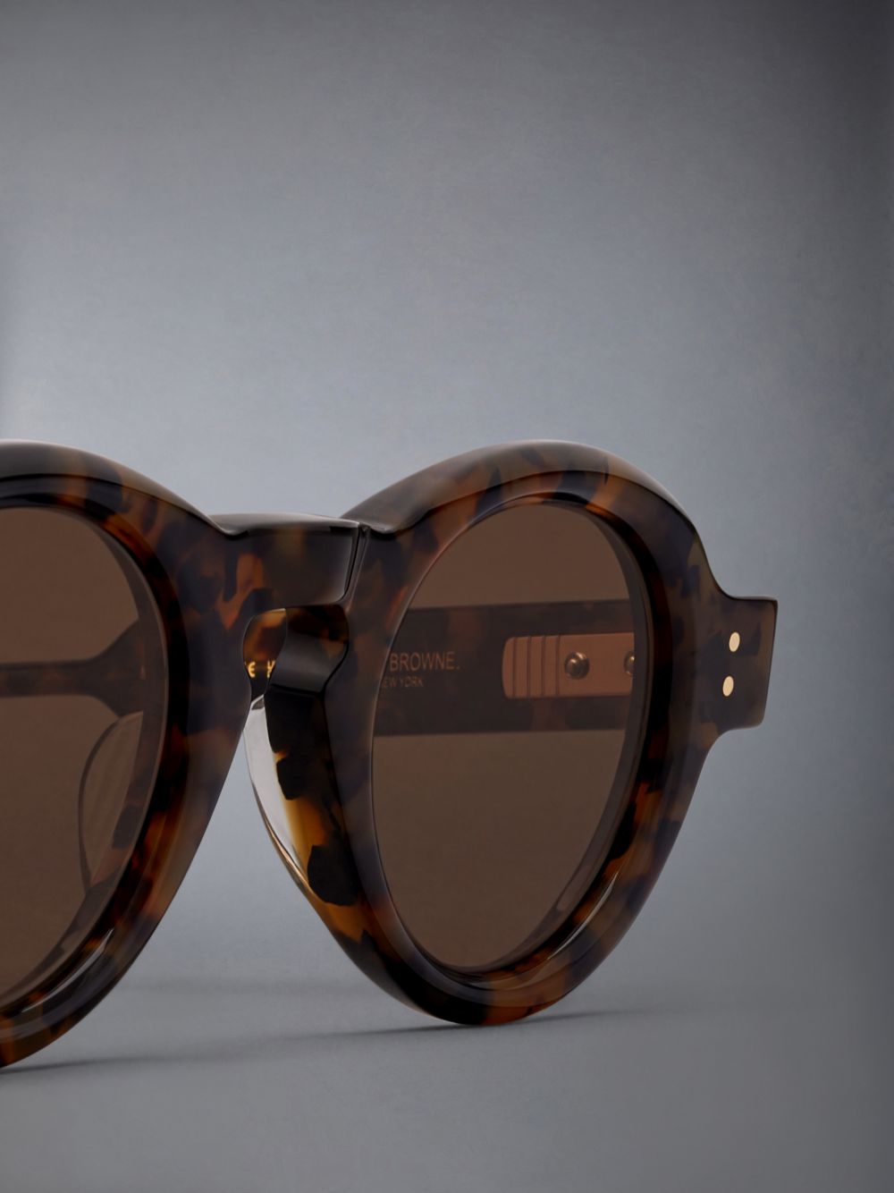Women Thom Browne Tokyo Tortoise Acetate Round Sunglasses Brown | JYQ36B96879