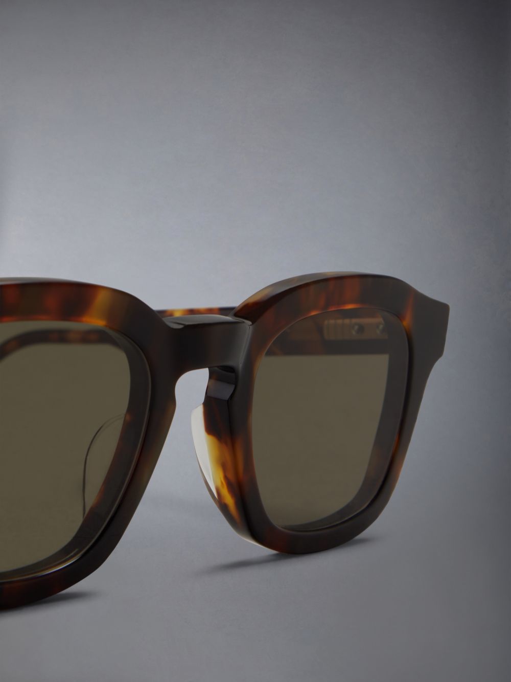 Women Thom Browne Tortoise Acetate Rectangular Sunglasses Brown | HHU60Q12924