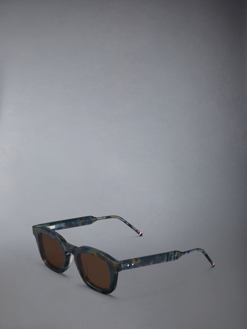 Women Thom Browne Tortoise Acetate Rectangular Sunglasses Blue | NXC91C32219