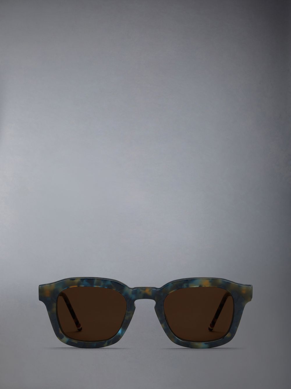 Women Thom Browne Tortoise Acetate Rectangular Sunglasses Blue | NXC91C32219