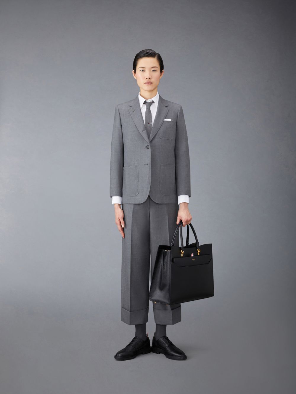 Women Thom Browne Twill Sack Sport Coats Grey | BLX86T69943