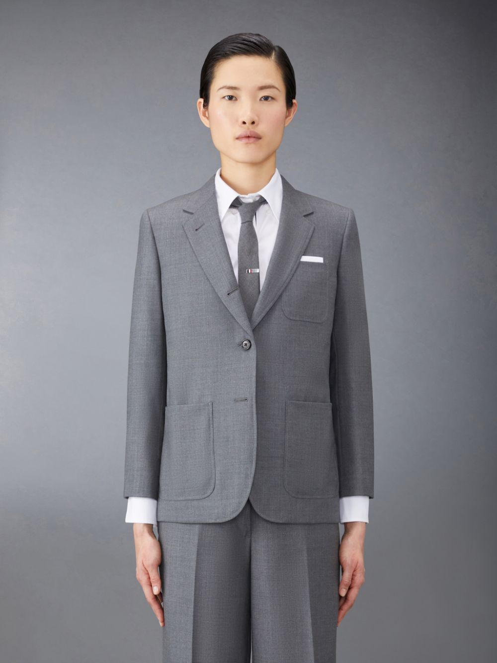 Women Thom Browne Twill Sack Sport Coats Grey | BLX86T69943