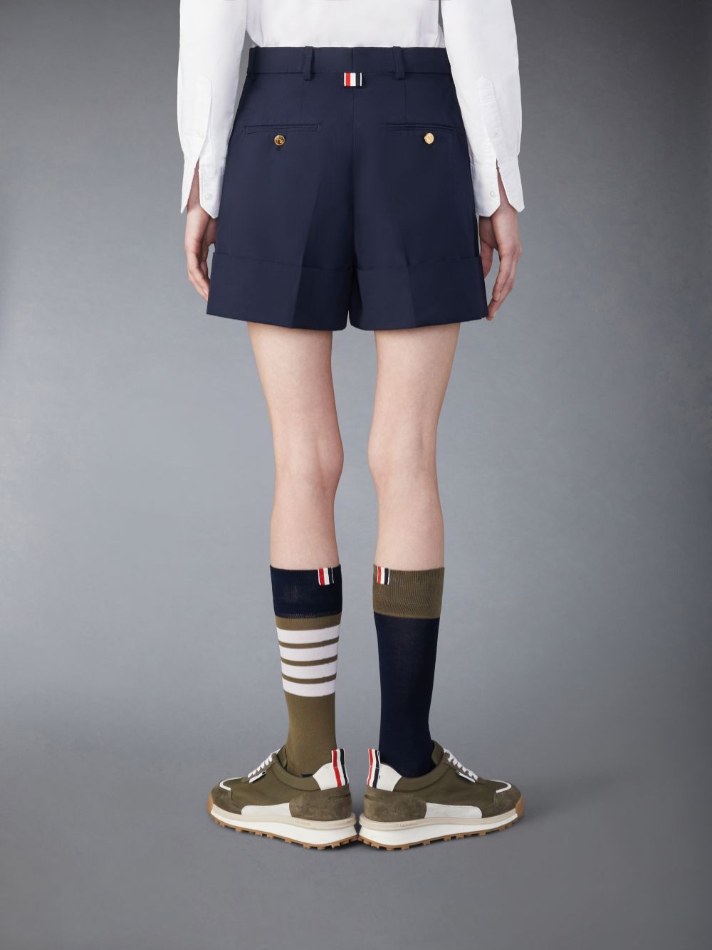 Women Thom Browne Typewriter Sack Shorts Blue | HJK72J07929