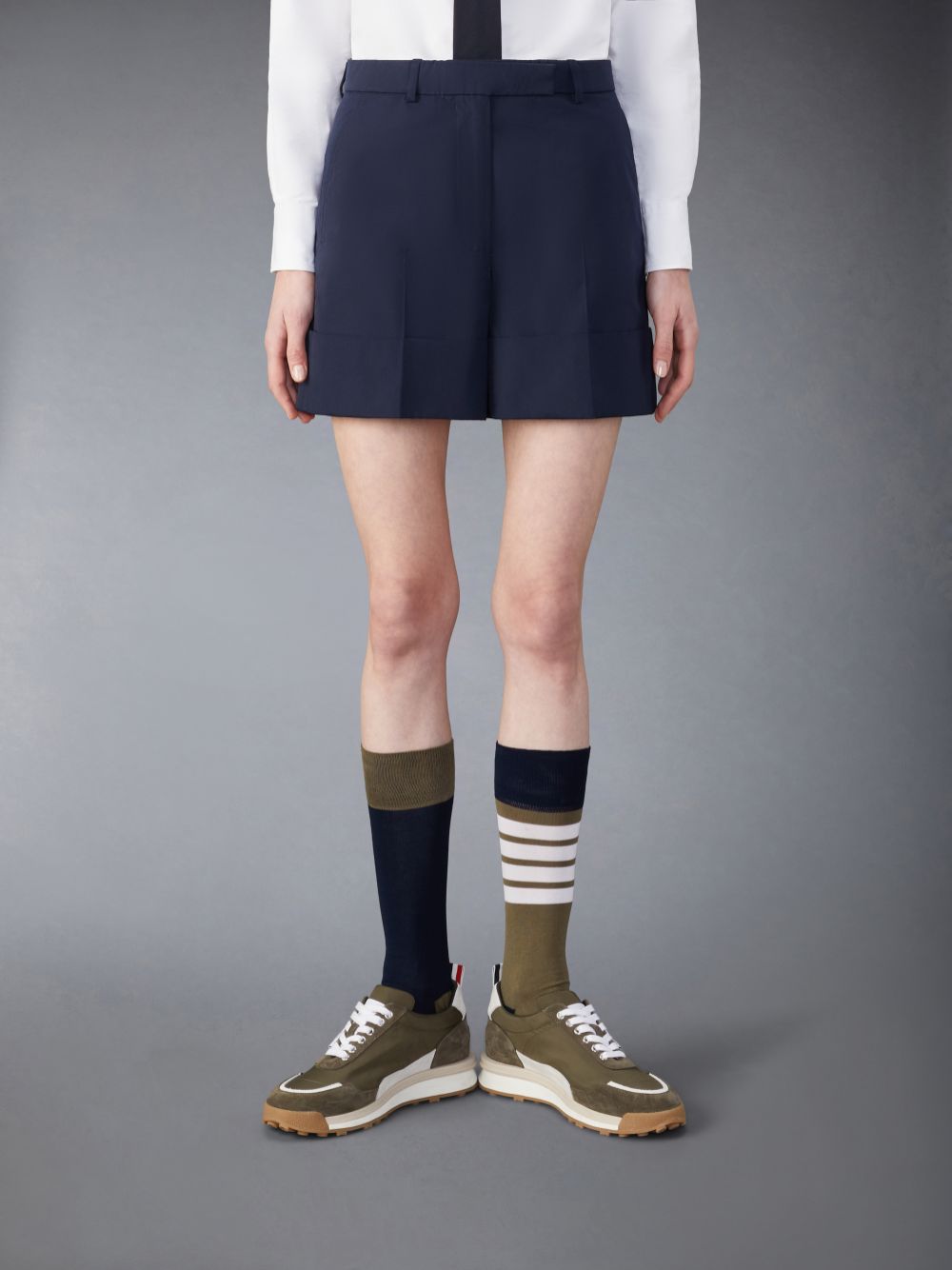 Women Thom Browne Typewriter Sack Shorts Blue | HJK72J07929