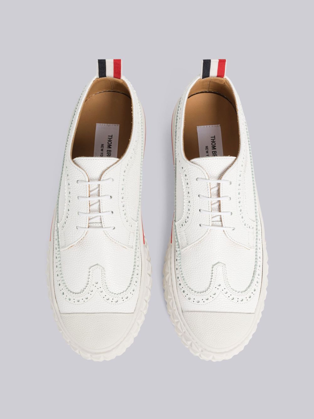Women Thom Browne Vitello Calf Longwing Collegiate Low Top Sneakers White | PHN94Z65920
